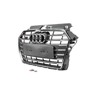 Frontgrill S-Style (2016-2020, grau mit Chrom) Audi A3 2012-2020 Foto 2