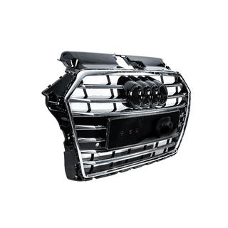 Frontgrill S-Style (2016-2020, Schwarz mit Chrom) Audi A3 2012-2020 Foto 3