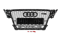 Audi A4 B8 2007-2015 Frontgrill mit Quattro Schriftzug RS-Style (2007-2011, schwarz) Foto 4