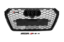 Audi A4 B9 2015-2024 RS-Style Kühlergrill vorne mit Quattro Schriftzug (2015-2019, schwarz) Foto 1