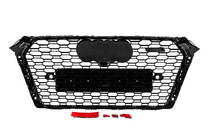 Audi A4 B9 2015-2024 RS-Style Kühlergrill vorne mit Quattro Schriftzug (2015-2019, schwarz) Foto 4