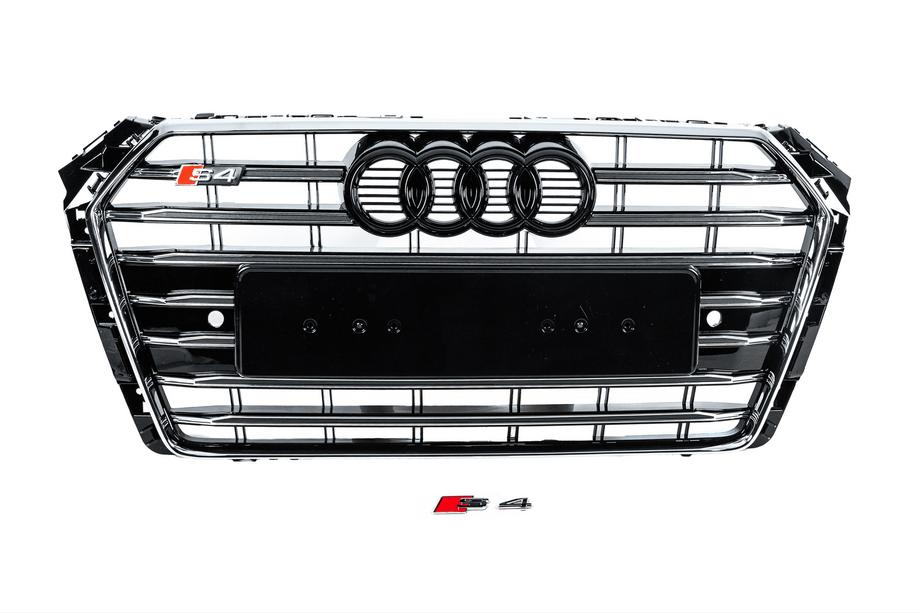 Audi A4 B9 2015-2024 Kühlergrill vorne S-style (2015-2019, Chrom+Schwarz) Image
