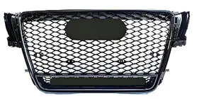 Audi A5 2007-2015 Frontgrill RS-Style mit Quattro Schriftzug (2007-2011, schwarz) Foto 1