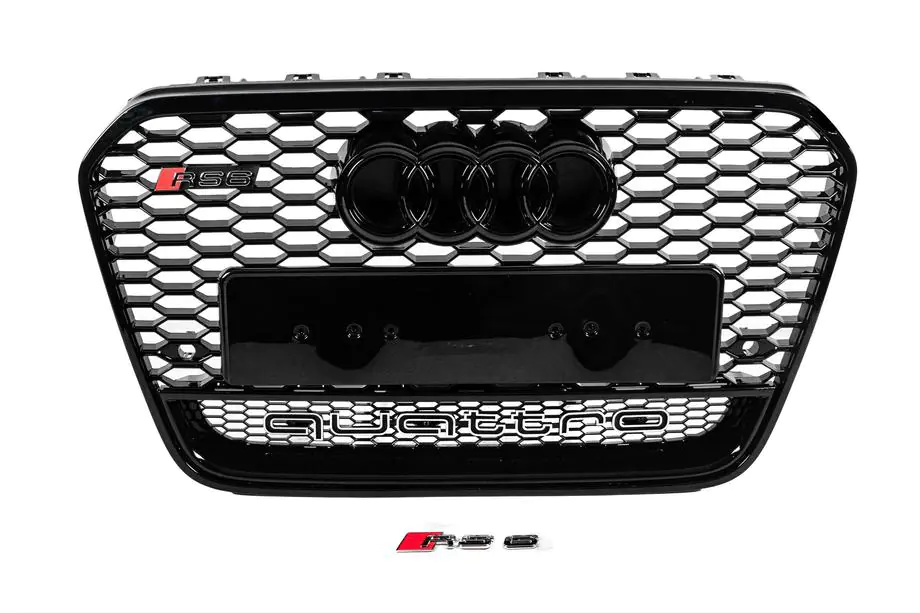 Audi A6 C7 2011–2018 Frontgrill RS-Style schwarz mit Quattro Schriftzug (2011-2014) Foto 1
