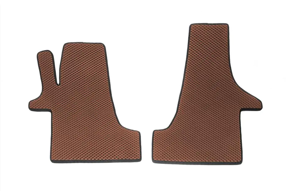 Volkswagen T6 2015-2024 EVA Fußmatten (Braun, vorne, für 2+1) Image