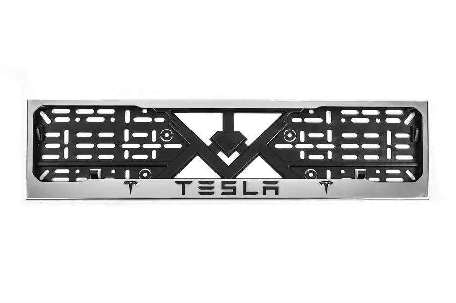 Tesla Kennzeichenhalter Chrom (1 Stk, Edelstahl) Image
