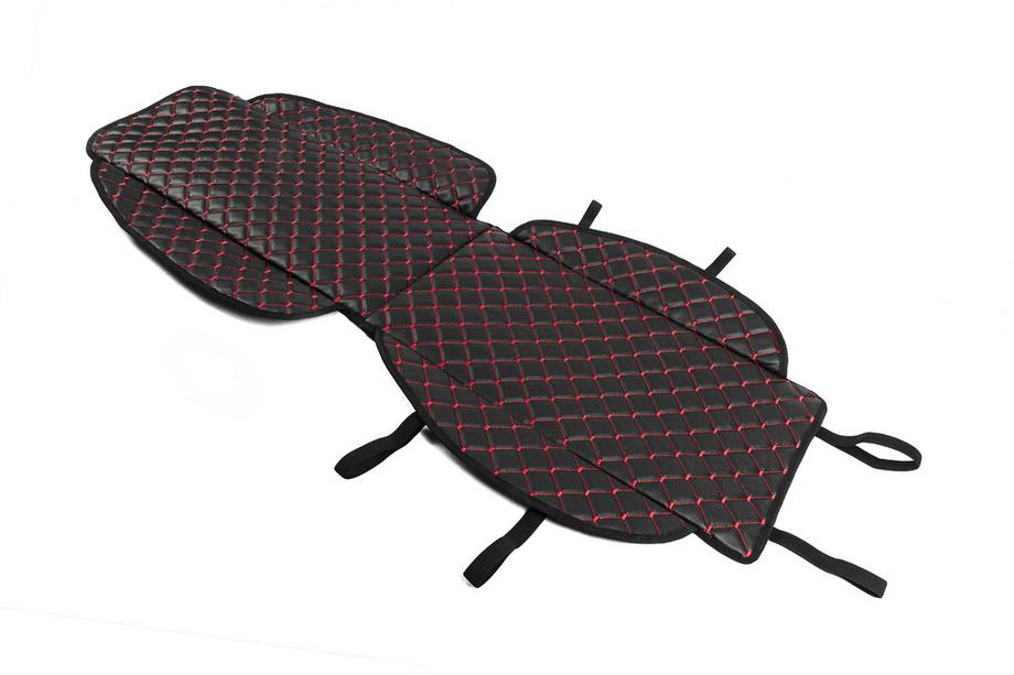 Autositzauflage ECO (1 Stk, Schwarz mit roter Naht) Foto 2
