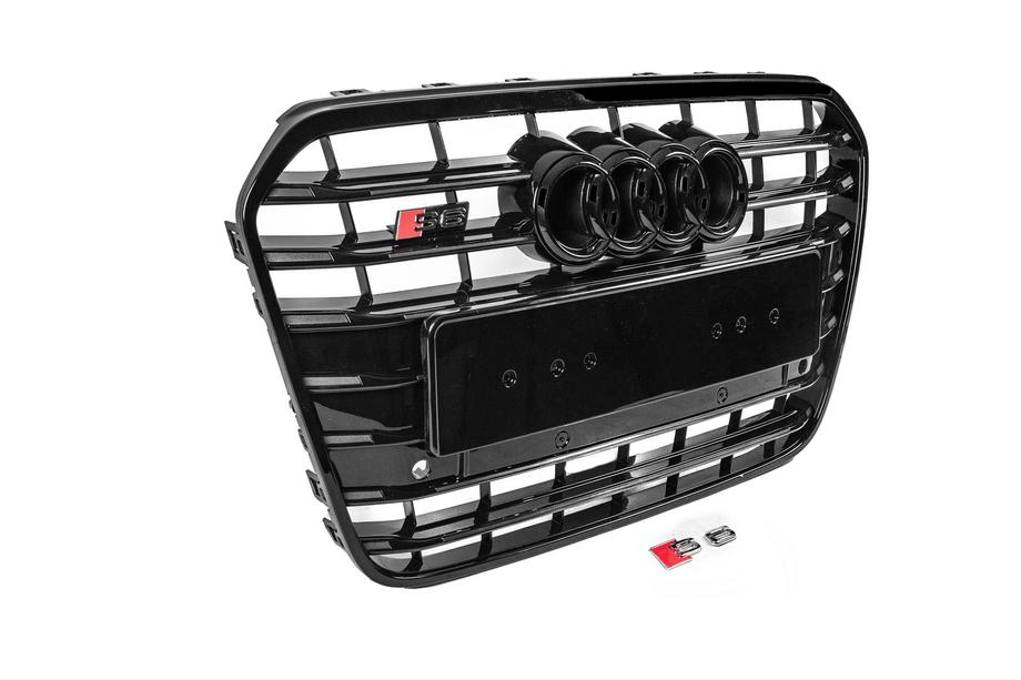 Audi A6 C7 2011–2018 Frontgrill schwarz mit schwarzem Rahmen S-Style (2011-2014) Foto 2