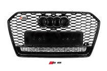 Audi A6 C7 2011-2017 Vorderer schwarzer RS-Style Kühlergrill mit Quattro Schriftzug (2014-2017) Foto 1