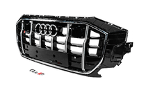 Audi Q8 2018- Frontgrill SQ-Style (2018-2023, schwarz mit Chrom) Foto 2