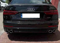 Audi A6 C8 2018–2025 Heckdiffusor mit Endrohren S-Style Silver (für S / S-Line) Foto 1