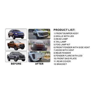 Bodykit Set (Design F150 Raptor 2023) Ford Ranger 2011–2022 Foto 3