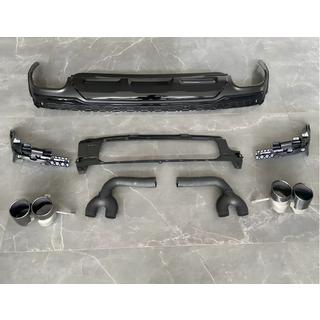 Heckdiffusor mit Endrohren QRS-Style (2020+, Schwarz) Audi Q7 2015–2026