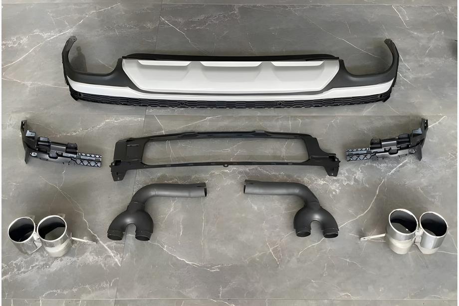 Audi Q7 2015–2026 Heckdiffusor mit Endrohren QRS-Style (2020+, Grau) Image