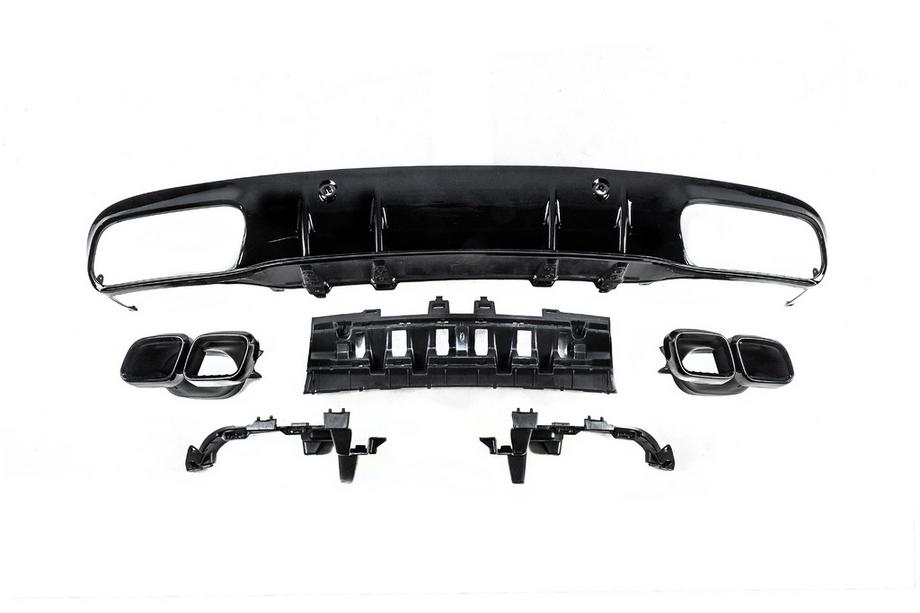 Mercedes C-class W205 2014-2021 Heckdiffusor mit Endrohren Black (für Coupe Design AMG63) Foto 2