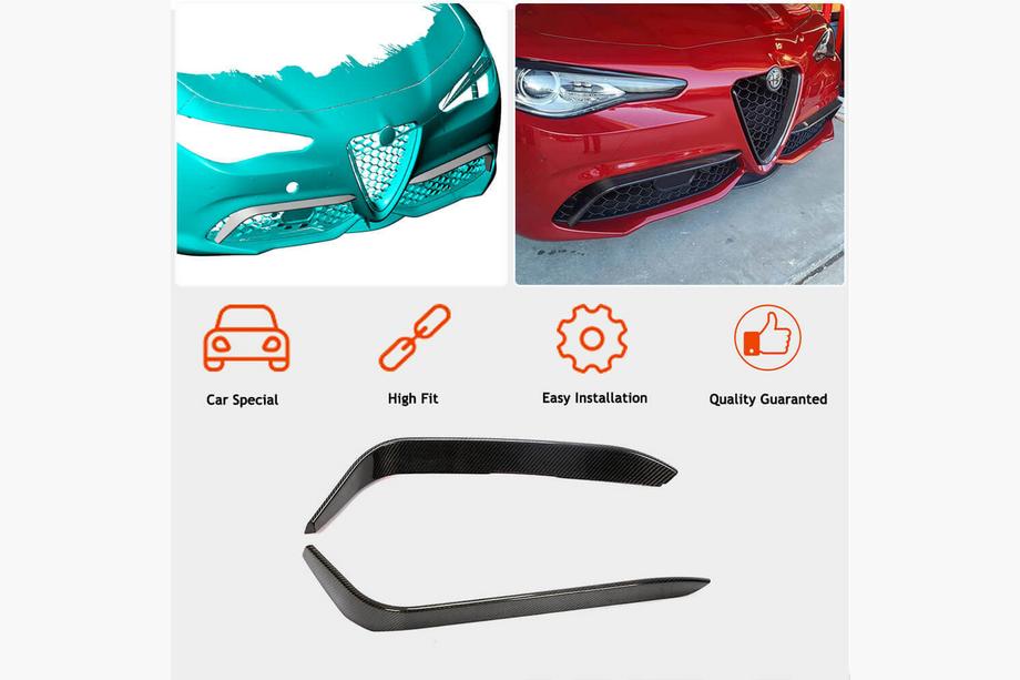 Alfa Romeo Giulia 2016-2022 Abdeckungen für Nebelscheinwerfer (für Sport, Kunststoff) Foto 3