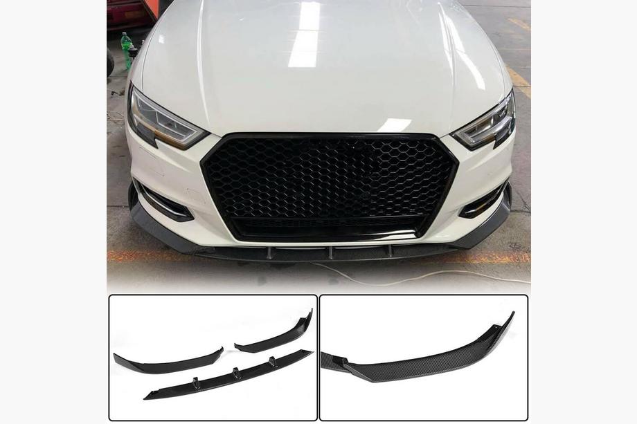 Audi A3 2012-2020 Frontstoßstangen-Lippe Lip V1 (für Base 2017-2020 Sedan, Carbon) Foto 1