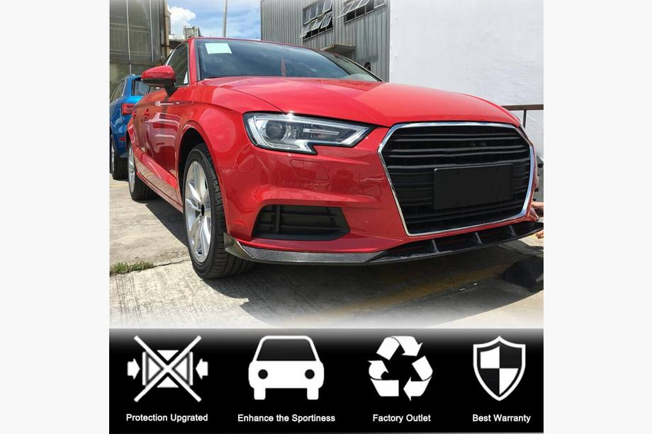 Audi A3 2012-2020 Frontstoßstangen-Lippe Lip V1 (für Base 2017-2020 Sedan, Carbon) Foto 3