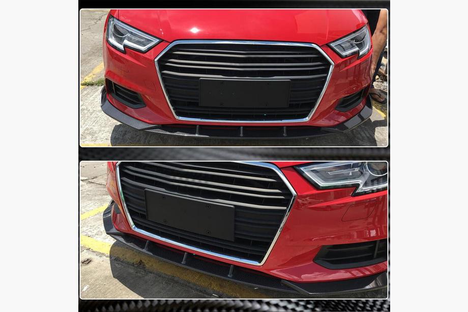 Audi A3 2012-2020 Frontstoßstangen-Lippe Lip V1 (für Base 2017-2020 Sedan, Carbon) Foto 4