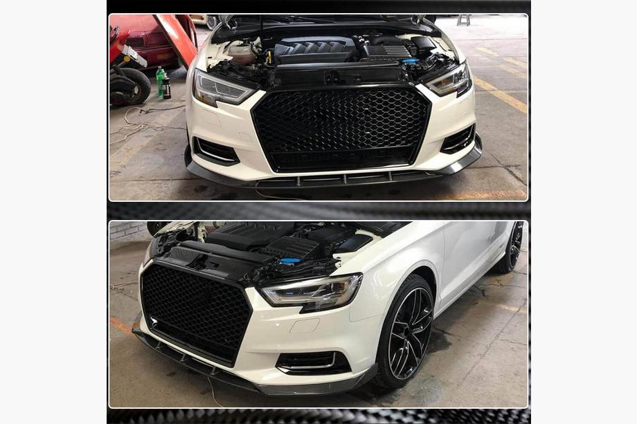 Audi A3 2012-2020 Frontstoßstangen-Lippe Lip V1 (für Base 2017-2020 Sedan, Carbon) Foto 5