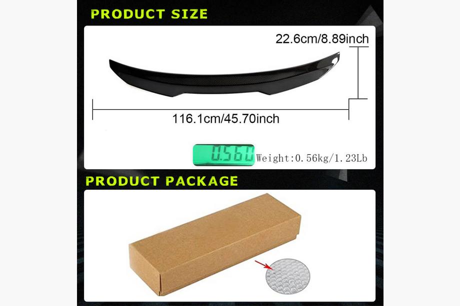 Audi A3 2012-2020 V10 Spoiler (für Limousine, Carbon) Foto 4