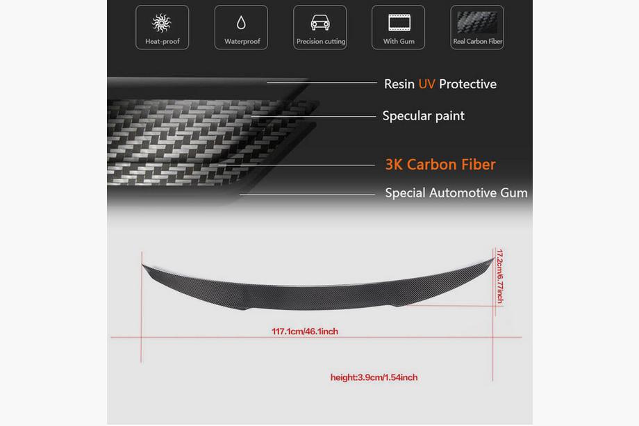 Audi A3 2012-2020 Heckklappenspoiler (FRP) Foto 8