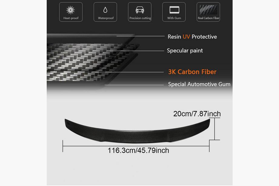 Audi A3 2012-2020 V4 Heckspoiler (für Sedan, Carbon) Foto 5