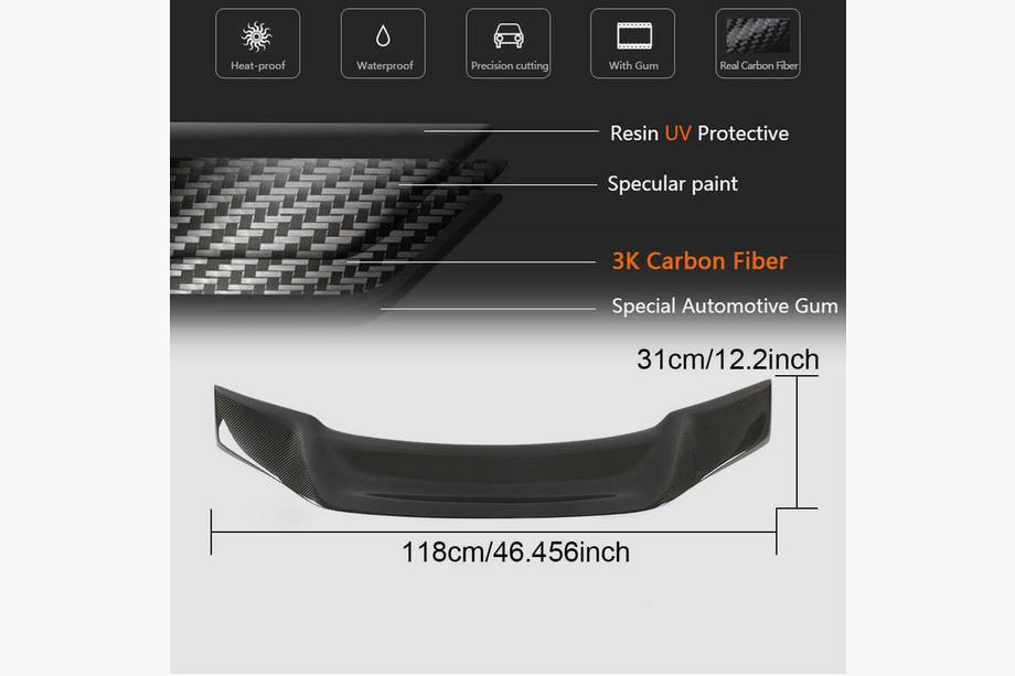 Audi A3 2012-2020 V1 Heckspoiler (für Limousine, Carbon) Foto 6