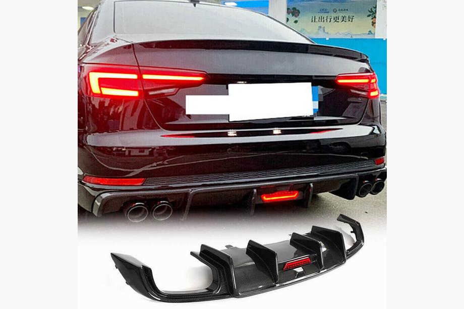 Audi A4 B9 2015-2024 Heckstoßstangen-Diffusor (für Base Sedan 2015-2019, Carbon) Image