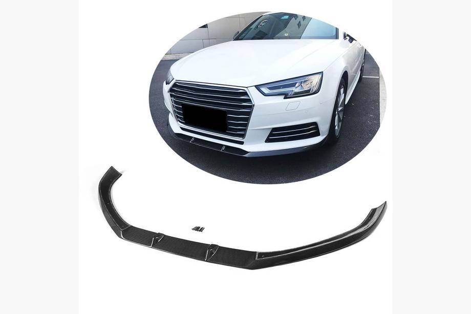 Audi A4 B9 2015-2024 Frontstoßstangen-Lippenspoiler Lip V1 (für Base Sedan 2015-2019, Carbon) Image