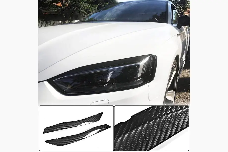 Audi A5 2016-2025 Scheinwerfer Abdeckungen Lampen Augenbrauen (Carbon) Foto 2