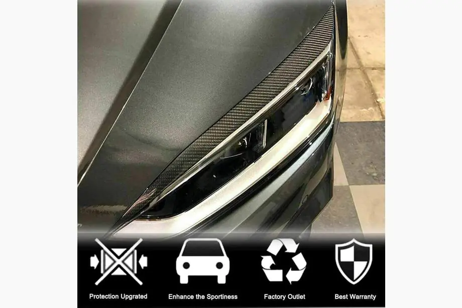 Audi A5 2016-2025 Scheinwerfer Abdeckungen Lampen Augenbrauen (Carbon) Foto 4