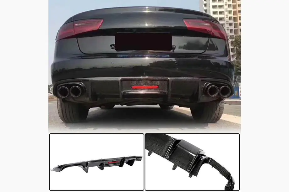 Audi A6 C7 2011-2017 Heckstoßstangendiffusor Carbon (für Base 2014-2018) Image