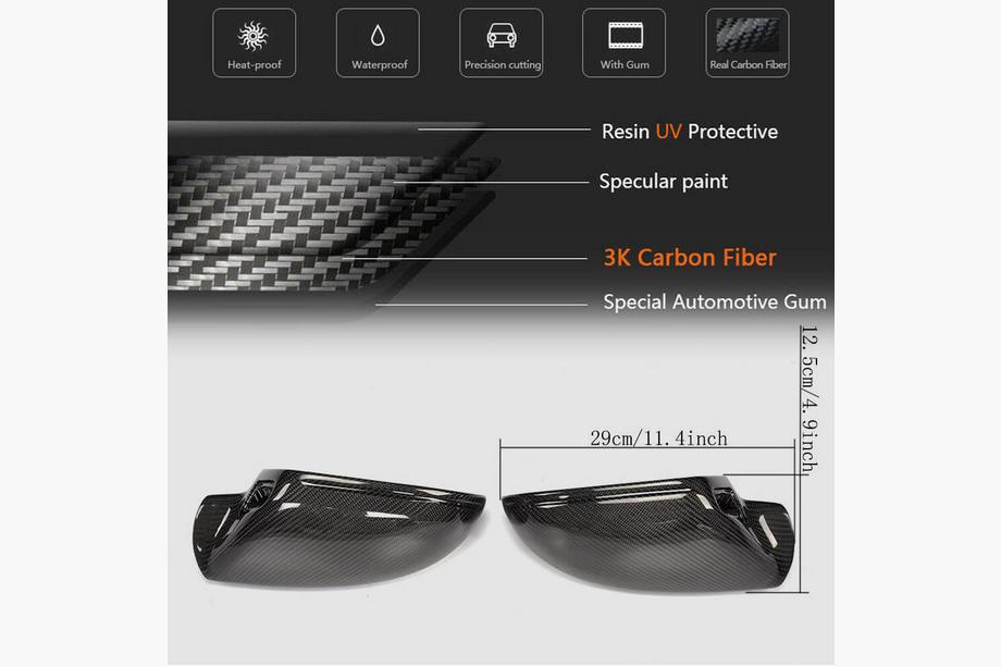 Audi A6 C7 2011-2017 Spiegelabdeckungen, Paar zum Austausch (Carbon) V1 Foto 5