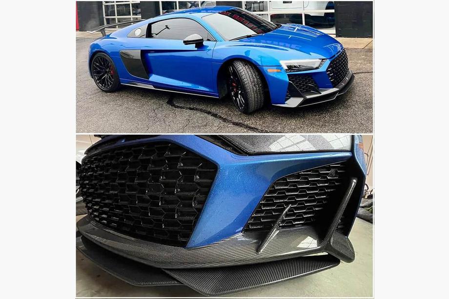 Audi R8 2015- Frontstoßstange Lippe V1 Aufsatz (Carbon) Foto 4