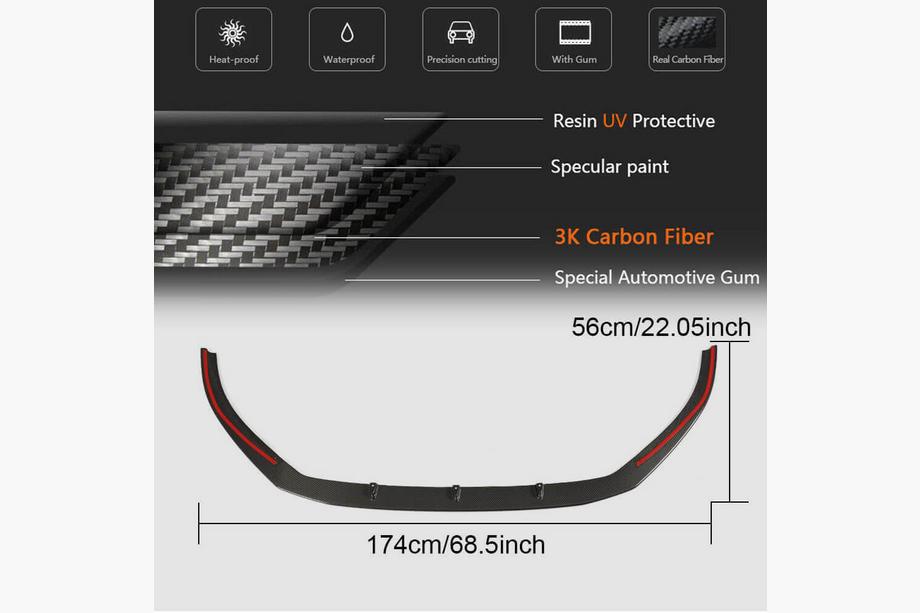 Audi A3 2012-2020 Frontstoßstangen-Lippe V5 (für RS3 Sedan 2017-2020, Carbon) Foto 6
