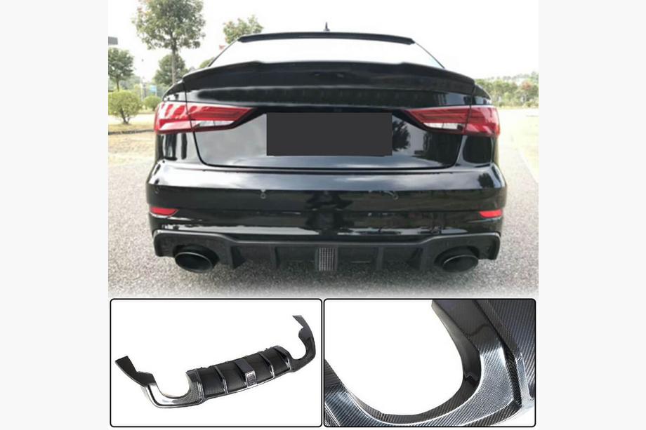 Audi A3 2012-2020 Heckdiffusor mit LED-Bremslicht V2 (für RS3 2017-2019, Carbon) Image