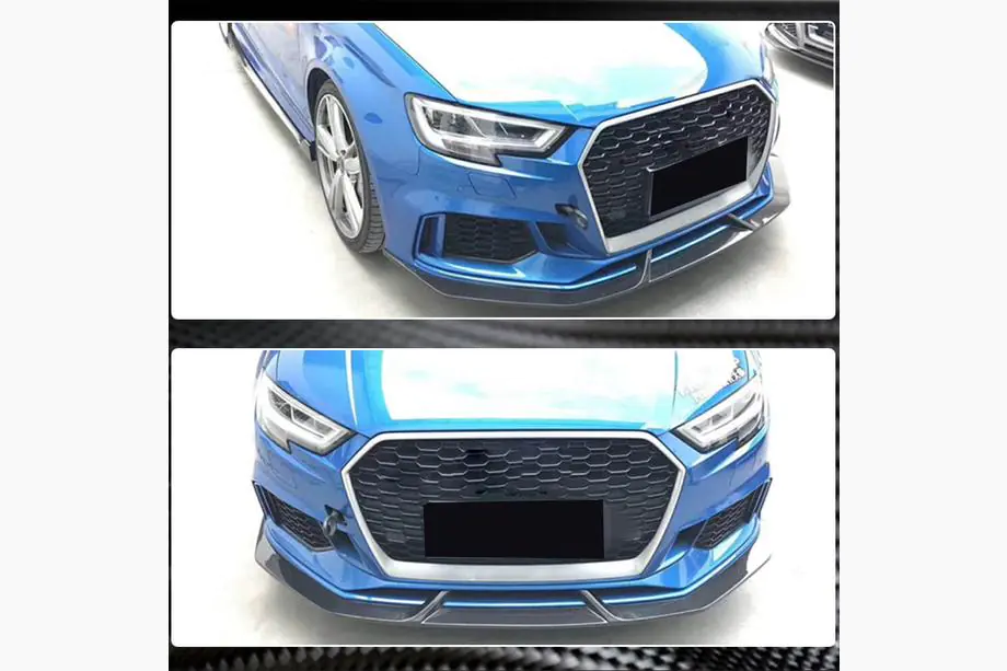 Audi A3 2012-2020 Frontstoßstangen-Lippenspoiler V4 (für RS3 Sedan 2017-2020, Carbon) Foto 5