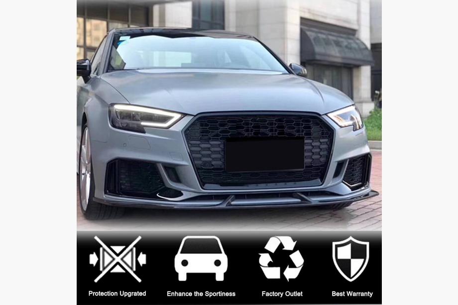 Audi A3 2012-2020 Frontstoßstangen-Aufsätze V3 (für RS3 Sedan 2017-2020, Carbon) Foto 2