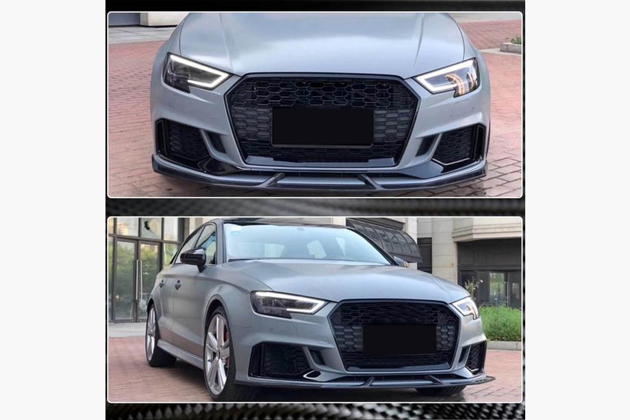 Audi A3 2012-2020 Frontstoßstangen-Aufsätze V3 (für RS3 Sedan 2017-2020, Carbon) Foto 3