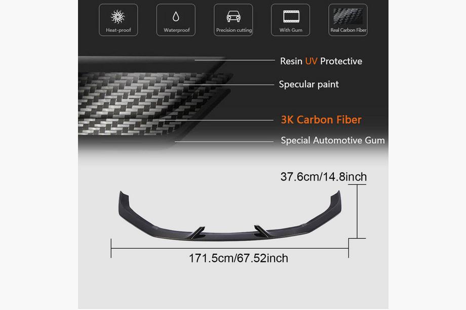Audi A3 2012-2020 Frontstoßstangen-Aufsätze V3 (für RS3 Sedan 2017-2020, Carbon) Foto 5