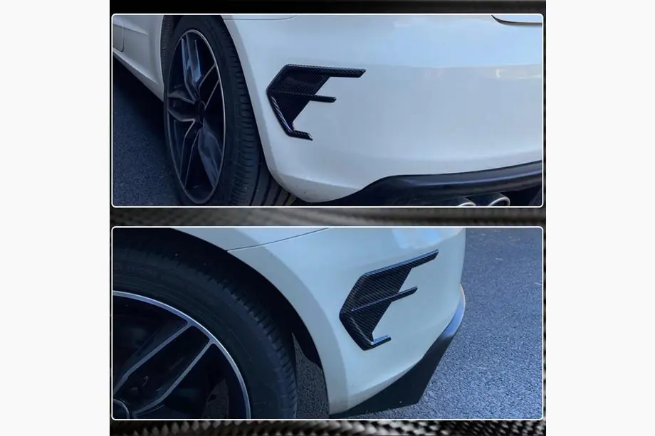 Audi A7 2018- Abdeckungen für die Lüftungsöffnungen der hinteren Stoßstange (für RS7 2018-2022, Trockencarbon) Foto 5