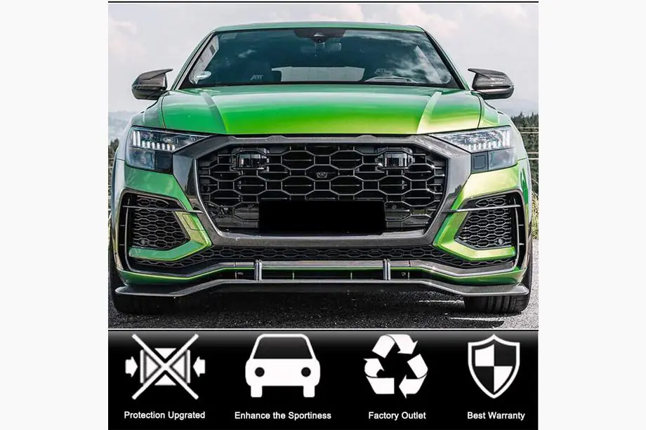 Audi Q8 2018- Spiegelabdeckungen (2018-2023, Carbon, Ohne Spurwechselassistent) Foto 2