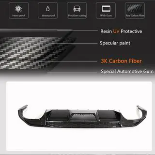 Heckstoßstangen-Diffusor V1 (für S-Line Sedan 2020-2023, Carbon) Foto 3
