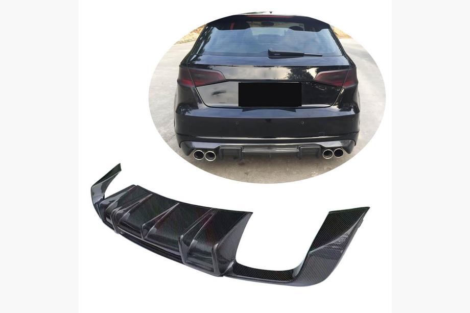 Audi A3 2012-2020 Heckstoßstangen Diffusor V1 (für S-Line HB 2012-2016, Carbon) Image