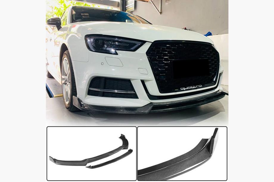 Audi A3 2012-2020 Frontstoßstangen-Lippe Lip V4 (für S-Line Sedan 2017-2020, Carbon) Image