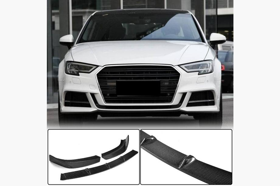 Audi A3 2012-2020 Frontstoßstangenlippe Lip V2 (für S-Line Sedan 2017-2020, Carbon) Image