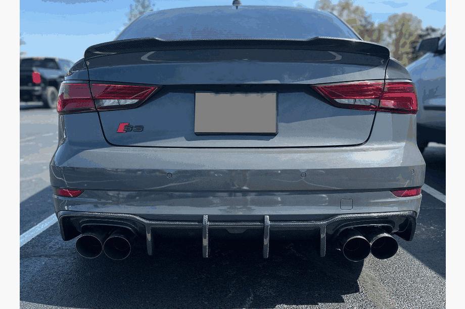 Audi A3 2012-2020 Heckstoßstangen-Diffusor V1 (für S-Line Sedan 2017-2020, Carbon) Foto 3