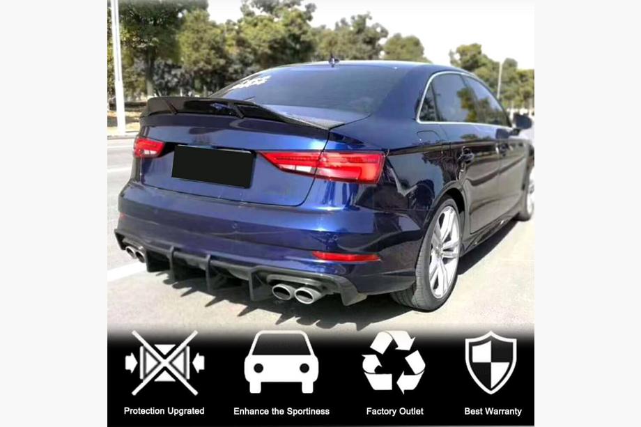 Audi A3 2012-2020 Heckstoßstangen-Diffusor V1 (für S-Line Sedan 2017-2020, Carbon) Foto 4