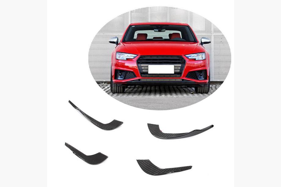 Audi A4 B9 2015-2024 Frontstoßstangen-Lippe V3 (für S-Line Sedan 2015-2019, Carbon) Foto 1